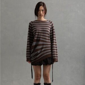 NWOT UNIF striped asymmetrical sweater size small